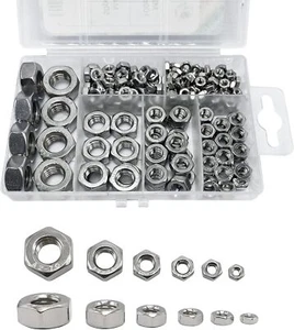210-tlg 304 Edelstahl Sechskantmuttern Sortiment Set für Schraube Bolzen mit 6 Größen - Bild 1 von 3