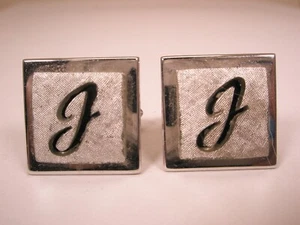 J Monogram Initial Letter Vintage SWANK Cuff Links james john jack jake jerry - Picture 1 of 8