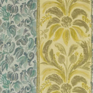 Designers Guild Curtain Fabric ‘Angelique Damask’ 1.5m Jade - Linen Blend - Picture 1 of 6