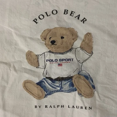 Ralph Lauren Polo Bear поло Sport рубашка белый хлопок стандарт наволочка 18 x 30 - Изображение 1 из 4