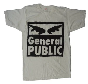 T-shirt maglietta General Public S white paper sottile band tour anni 80 punto singolo Canada - Foto 1 di 18