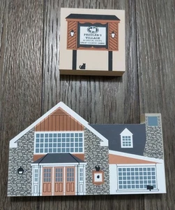 Lote mixto de 2 cuidadores de estante de madera The Cat's Meow Lahaska PA Village - Imagen 1 de 10