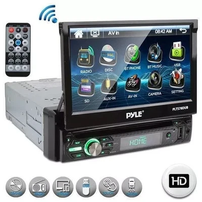 Pyle 7in. Touch Screen CD/DVD/MP3 Car Player w/USB AUX Receiver PLTS78DUB - Image 1 of 4