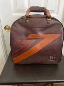 Brunswick Vintage Bowling Ball Bag Metal Rack Two Tone Brown - Picture 1 of 8