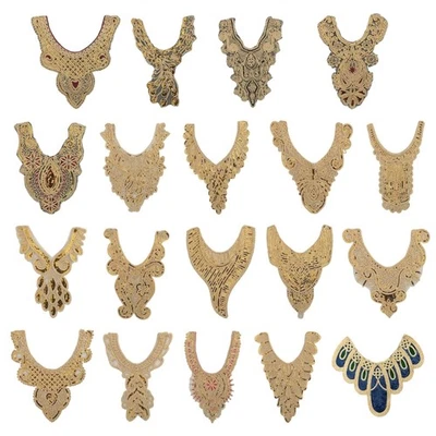 Fashionable Ethnic Style Lace Appliques Collar with Sequins Embroidery Neckline - image 1 of 4