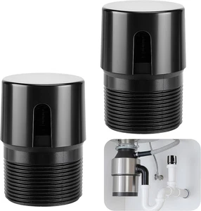 2 Pcs 1-1/2 Inch NPT ABS in Line Vent,Black Air Admittance Valve to Prevent Sewe - Picture 1 of 12