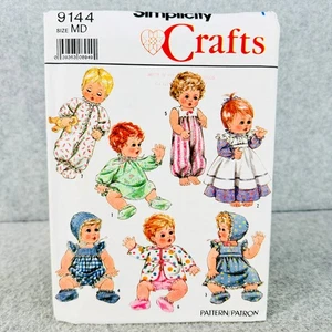 Simplicity 9144 Baby Doll Clothes Bootees Hat Dress Romper Kimono Sewing Pattern - Picture 1 of 4