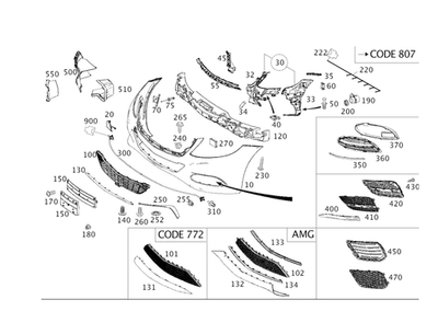 Genuine Mercedes-Benz Side Spoiler 222-885-07-38 - Image 1 of 2