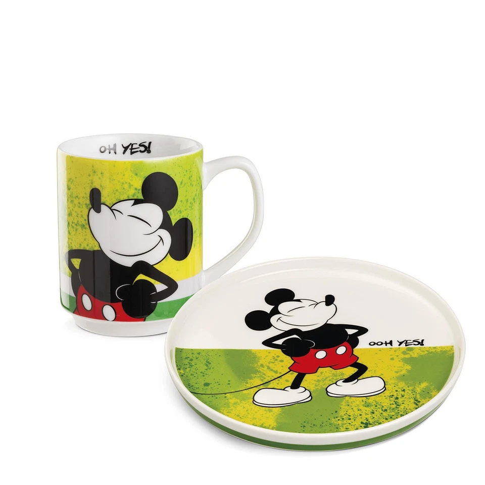 Disney Mickey Mouse, I Am set piatto dessert + mug impilabile verde - Immagine 1 di 1