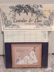 Lavender & Lace The Wedding Cross Stitch Pattern Victorian Bride Groom Marriage - Picture 1 of 2