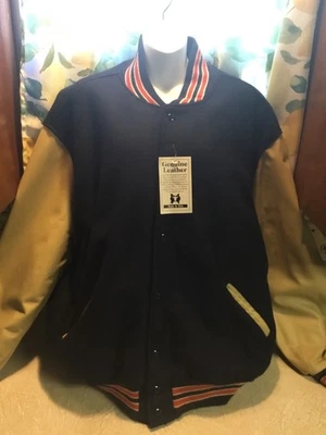 Vintage ROCK CREEK  ATHLETIC Leather Wool XXL Letterman Varsity Jacket NWT Bears - Image 1 of 4