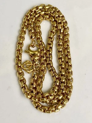 David Yurman Yellow Gold Box Chain Necklace 3.6mm 16” 34.4g Vintage Stunning - Image 1 of 4