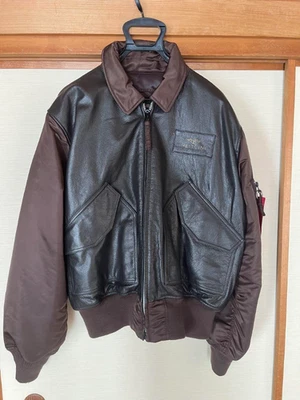 Chaqueta de Vuelo Breitling Alpha Industries MA-1 Talla L Marrón Negro Novedad SK1561 Foto 1 de 4