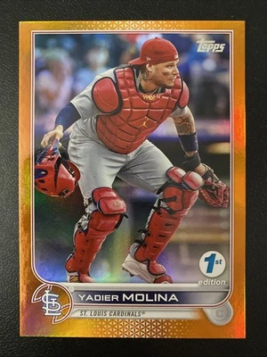 2022 Topps 1st Edition Yadier Molina #205 - Orange Parallel /75 Cardinals SP - Image 1 of 4