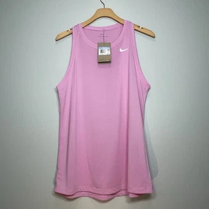 NWT NIKE Women's Pink Sleeveless Tank Top 100% Polyester Size Medium - Picture 1 of 8