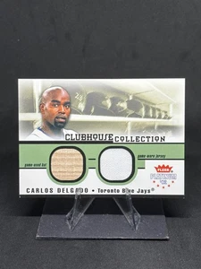 Bate Carlos Delgado 2002 Fleer Platinum Clubhouse Collection usado en juegos, camiseta - Imagen 1 de 2