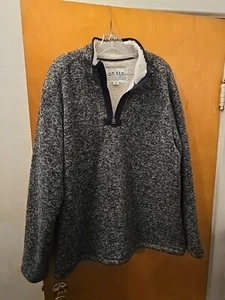 Orvis 1/4 Zip Sweater Mens XL Grey Pullover Warm Sherpa Lined Heavy Layer - Picture 1 of 5