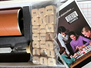Vintage 1971 SCRABBLE SENTENCE CUBE Game COMPLETE Real Wood Cubes Never Used