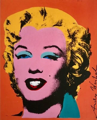NEW Andy Warhol Marilyn Munroe Head Poster, Print Canvas Orange FREE SHIPPING - Image 1 of 4