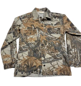 Vintage Cabela's Realtree Button-Up Camo Hunting Flannel Shirt Boys 18 USA - Picture 1 of 10