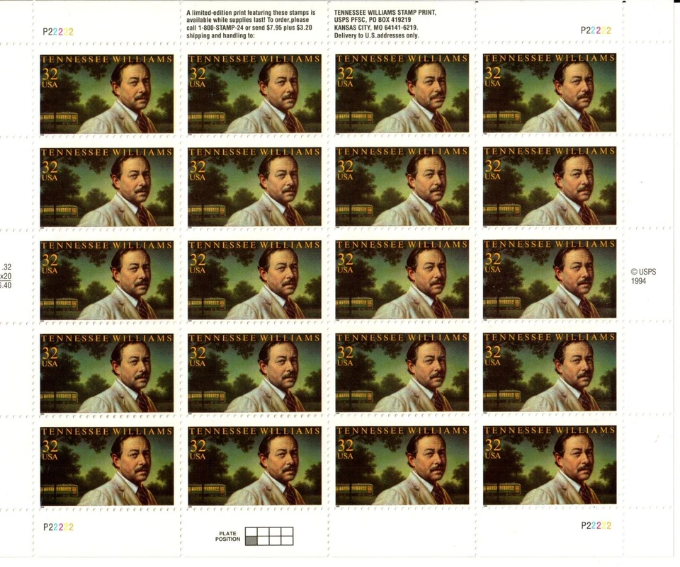 Scott 3002 32¢ Tennessee Williams MNH Free US shipping - Image 1 of 1