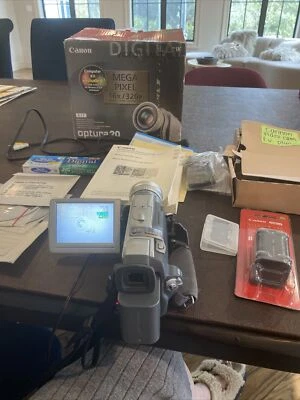 Canon Optura 20 Mini DV Camcorder NTSC 16x Video Transfer W/ Extras Tested Box - Image 1 of 4