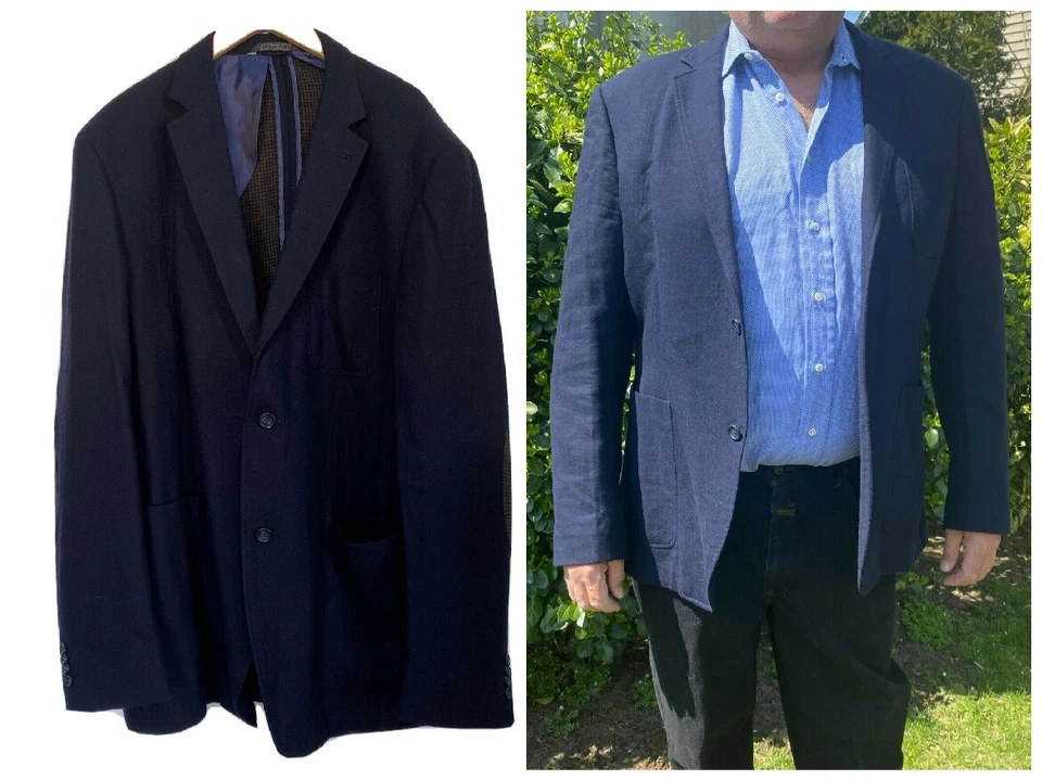 CHAQUETA BLAZER ABRIGO DEPORTIVO ZANETTI ELEMENTS-LAVORAZIONE SARTORIALI LANA AZUL MARINO 46L Foto 1 de 4