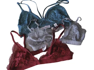 THREE VICTORIA'S SECRET BRALETTES SIZE LARGE - Picture 1 of 5