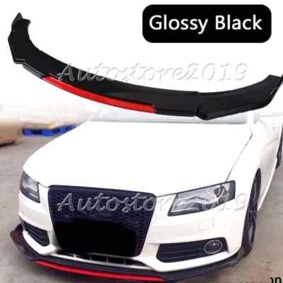 For AUDI A4 A5 A6 S4 S5 RS3 Front Bumper Lip Splitter Spoiler Body Kit Glossy - Image 1 of 4
