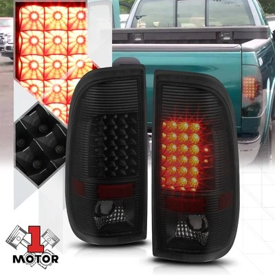 Black/Smoked *FULL LED* Tail Light Brake Lamp for 97-07 Ford F250 SD Styleside Foto 1 de 4