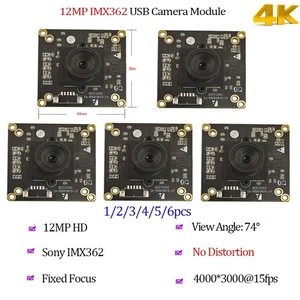 Menge 4K 12MP IMX362 USB2.0 Kamera Modul FF Festfokus 15fps Webcam UVC OTG - Bild 1 von 16