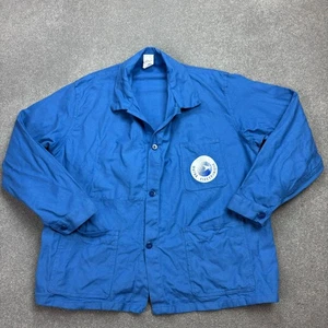 French Jacket Adult Large Blue VTG Military Utility Workwear Canvas Chore Mens - Picture 1 of 8