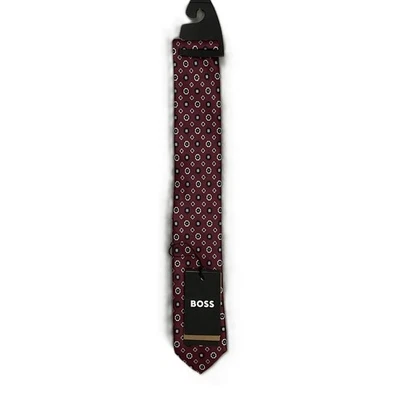 Corbata Boss Hombre Delgada 2.36" 100% Seda Rojo Estampado Floral Hecha en Italia NUEVA  Foto 1 de 4