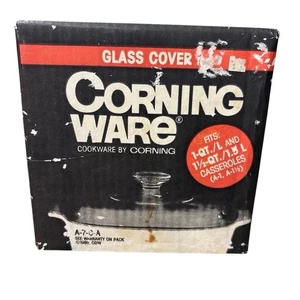 Cubierta de vidrio Corning Ware de colección para cazuela A-1 de 1 cuarto y 1,5 cuartos 1986 nueva de colección - Imagen 1 de 10