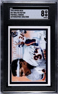 WALTER PAYTON 1992 Upper Deck Heroes Auto /2800 SGC 8 NM-MT POP 6 LOOKS MINT! - Picture 1 of 2