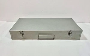 Vintage 35mm Slide Storage Box Metal Case 150 Slide Capacity w/Metal Tabs - Picture 1 of 7