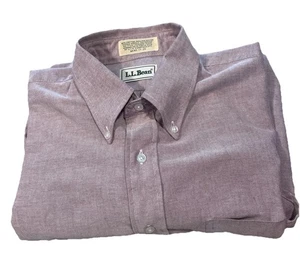 LL Bean Camicia a maniche lunghe viola con bottoni XL da uomo (17-35) - Foto 1 di 6