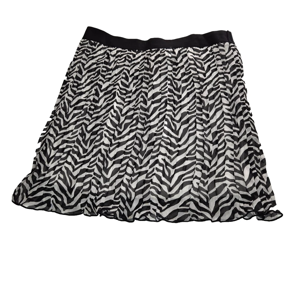 Falda corta con estampado de cebra en blanco y negro talla XL 14/16 Faded Glory para niñas Foto 1 de 4