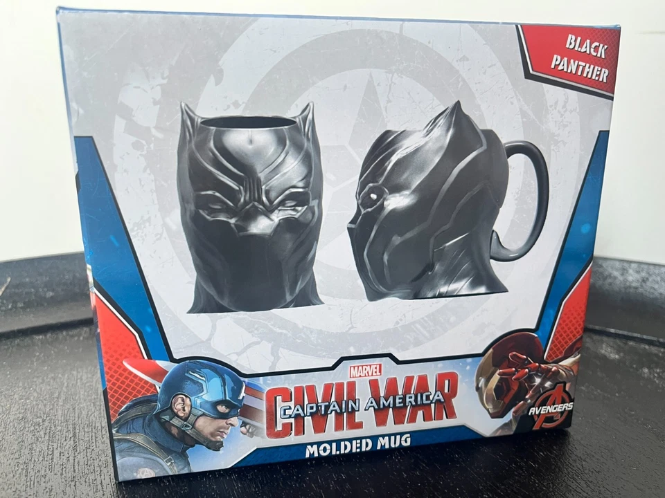 Superhero Coffee Mug Black Panther Cup 3D Marvel Captain America Civil War Cup - image 1 of 4