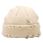 Women Casual Acrylic Knitted Beanies Winter Solid Pin Hip Hop Skullcap