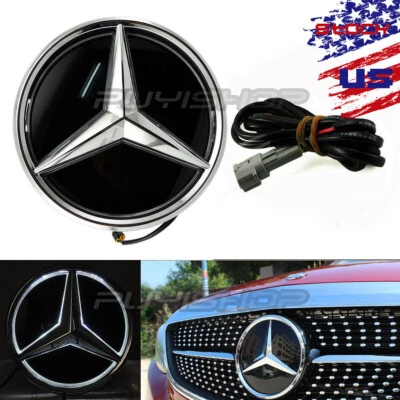 Espejo Brillante Coche Rejilla LED Logo Emblema Luz Para Mercedes Benz GLC GLE 15-19 Foto 1 de 4