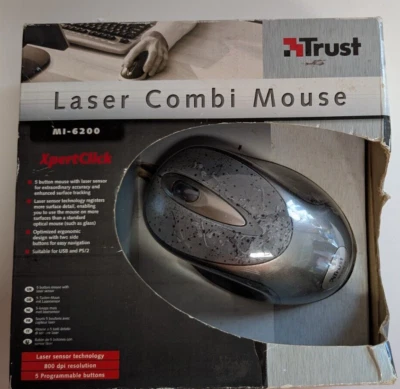 NWT Trust Combi Mouse MI-6200 Xpert Click 5 Buttons Laser Sensor Technology - Image 1 of 4