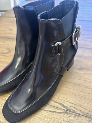 Tod's Stival Curio Mujer Cuero Gamuza Botines Negro GommaT50 Chelsea 6.5 Foto 1 de 4