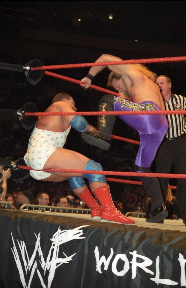 CHRIS KERICHO KICKS KURT ANGLE VINTAGE 8x10 COLOR PHOTO ROH ECW WWF NXT AEW WWE - Image 1 of 1