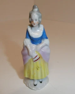 Antique VTG Miniature Porcelain Figure Colonial Lady Woman Dollhouse Size German - Picture 1 of 14