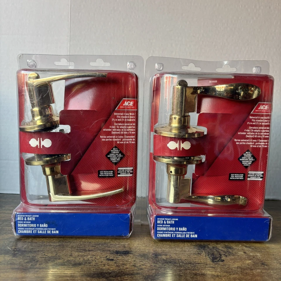 Ace 5614409 универсальная 4-полосная защелка внутренняя конфиденциальность замок кровать и ванна - лот из 2 - Изображение 1 из 4