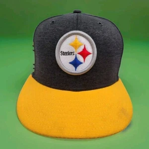 Hat Pittsburgh Steelers Black Gold Fitted 7 1/8 NFL New Era 59FIFTY Football - Picture 1 of 13