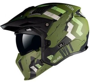 MT STREETFIGHTER CASCO MOTO FULL FACE OFF ROAD MX TESCHIO VERDE OPACO CAMO - Foto 1 di 2