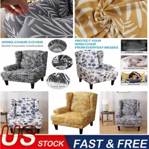 Elastischer Sessel Wingback Slipper Arm Flügel Rücken Stuhl Abdeckung Stretch Protector - Bild 1 von 37