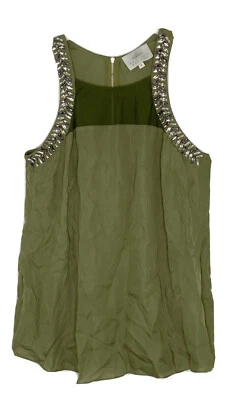 Blusa Madison Marcus sin mangas sin mangas escote con cuentas estrás seda talla M nueva Foto 1 de 4